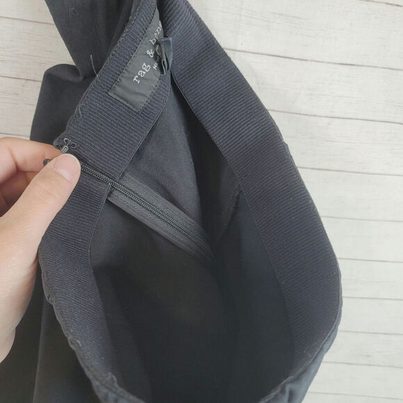 RAG & BONE ELASTIC WAIST SKINNY BLACK PANTS W BACK ZIPPER, SZ 10 - Picture 8 of 13